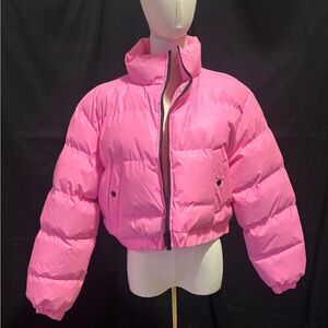 PrettyLittleThing bubblegum Pink puffer jacket